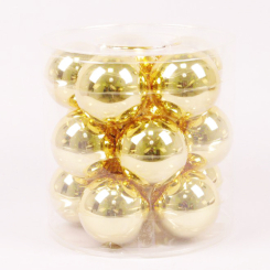 Аксесуари для свят - Кульки скляні Flora D 8 см 15 шт Золотистий (44605) (MR62890)