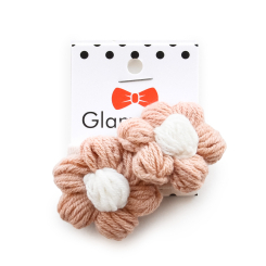 Бижутерия и аксессуары - Резинки Glamurino Puffy flowers персиковые (62102.21)