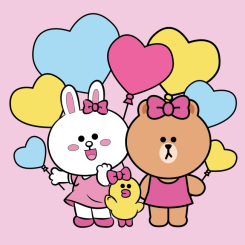 Товары для рисования - ​Картина по номерам Santi Лайн Фрэндс Кони, Салли, Чоко и воздушные шарики LED подсветка 25 х 25 см (955017)