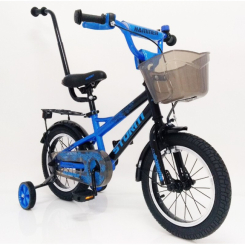 Велосипеды - Велосипед Hammer 14-STORM с ручкой и боковыми колесами оранжевый от 3 лет Сборка