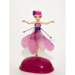 Ляльки - Літаюча іграшка казкова фея з керуванням рукою на підставці подіум Beauty Toy Magical Fairy звукові та світлові ефекти Рожева (NEM 0264)