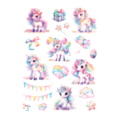 Косметика - Набір тату для тіла Arley Sign Акварельні єдинороги (2117) Косметика - Набір тату для тіла Arley Sign Акварельні єдинороги (2117)