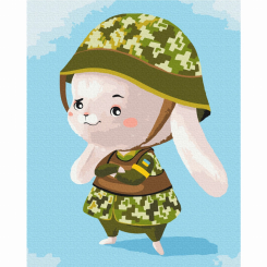 Товари для малювання - Картина за номерами Brushme Зайчик з ЗСУ (BS53157) Товари для малювання - Картина за номерами Brushme Зайчик з ЗСУ (BS53157)