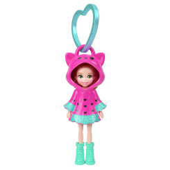 Ляльки - Мінілялька-брелок Polly Pocket у худі Малинова (JMN38/7)