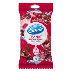 Антисептики і маски - Вологі серветки Smile Гранат 15 шт (42224920)