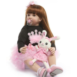 Куклы - Силиконовая коллекционная кукла Reborn Doll девочка Карина 60 см (172)