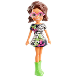 Ляльки - Лялька Polly Pocket Брюнетка в леопардовій сукні та окулярах (FWY19/GKL29)