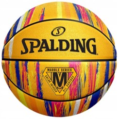 Спортивные активные игры - Мяч баскетбольный резиновый №7 Spalding NBA Marble Уellow (84401Z)