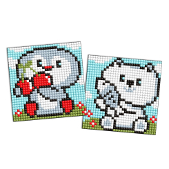 Мозаика - Алмазная мозаика на магните Идейка Пингвин и медвежонок 9 х 9 см 2 шт (AMG1092)