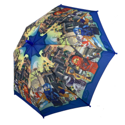 Зонты и дождевики - Детский зонтик для мальчиков Flagman Лего Ниндзяго Синий (017-3)