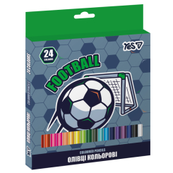 Канцтовари - Олівці кольорові Yes Football 24 кольори (290785)