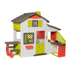 Игровые комплексы, качели, горки - Игровой домик Smoby для друзей с дверным звонком и летней кухней (810202)