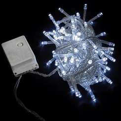 Аксессуары для праздников - Светодиодная гирлянда электрическая с контроллером Led на 200 светодиодов 12 м прозрачный провод Белая (7795206)