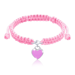Ювелирные украшения - ​Браслет UMa&UMi Сердце розовый плетеный (0010000004977)​