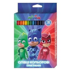 Товари для малювання - Олівці Перо PJ Masks тригранні 18 кольорів (120256)