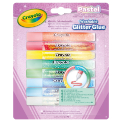 Канцтовари - Клей з блискітками Crayola Pastel washable 8 шт (69-3524)