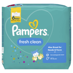 Товары по уходу - Влажные салфетки Pampers Fresh clean 6x52 шт (8001841078175)