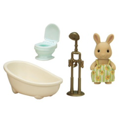 Фигурки животных - Игровой набор Sylvanian Families Сестренка Солнечный кролик и ванная комната (5550)