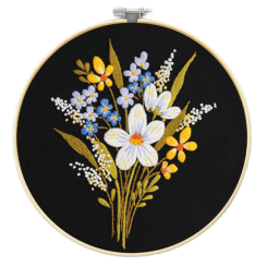 Набори для творчості - Набір для вишивки гладдю Brushme Нічний букет (EMBR012)