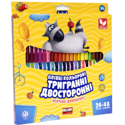 Канцтовары - Карандаши Школярик трехгранные двусторонние 48 цветов (312116004-UA)