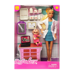 Куклы - Кукла DEFA 8348 доктор дочка аксессуары Синий (8574)