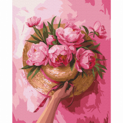 Товары для рисования - Картина по номерам Brushme Шляпа среди цветов 40х50 см (BS54090)