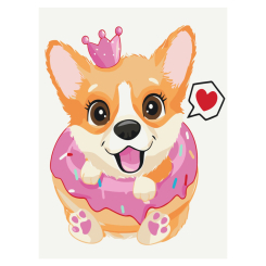 Товари для малювання - Картина за номерами Brushme Принцеса коргі (KBS7102)