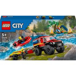 Конструкторы LEGO - Конструктор LEGO City Пожарный внедорожник со спасательной лодкой (60412)
