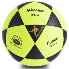 Спортивные активные игры - Мяч для футзала №4 planeta-sport -PVC FB-0450 (FB-0450_Салатовый-черный)