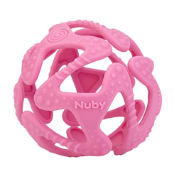 Брязкальця, прорізувачі - Прорізувач Nuby М'яч силіконовий рожевий (6836/6836pink)
