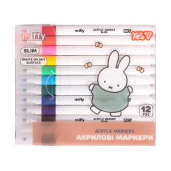 Маркери акрилові Yes Miffy 12 кольорів (650626)