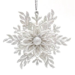 Аксесуари для свят - Підвіска новорічна Flora Сніжинка Білий (11363) (MR35259)