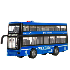 Транспорт и спецтехника - Автомодель DIY Toys Инерционный двухэтажный синий автобус (CJ-4023760/2)