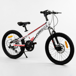 Велосипеды - Детский спортивный велосипед магниевая рама дисковые тормоза CORSO Speedline 20’’ White (103530)