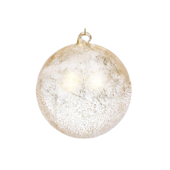 Аксессуары для праздников - Елочный шар BonaDi 12 см Серебристый с золотистым (NY15-042) (MR63007)