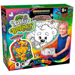 Набори для творчості - Набір для розфарбовування Danko toys My color bagpack Рюкзак-розмальовка ведмедик (CBP-01-04)