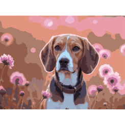 Товары для рисования - Картина по номерам Strateg Цветочный пес 30 х 40 см (SS-1261)