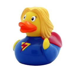 Іграшки для ванни - Каченя гумове LiLaLu FunnyDucks Супервумен L1808
