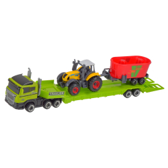 Транспорт и спецтехника - Автомодель Автопром Трейлер Желтый трактор с красным прицепом (7842AB/7)