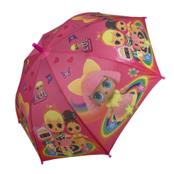 Зонты и дождевики - Детский зонт-трость Paolo Rosi полуавтомат "LOL / ЛОЛ" с Малиновой ручкой 077-3