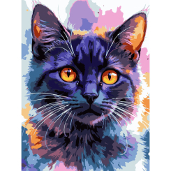 Товары для рисования - Картина по номерам Strateg Звездный кот 30 х 40 см (SS-1256)