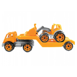 Машинки для малышей - Игровой набор Technok Автовоз с оранжевым трактором (3916-2)