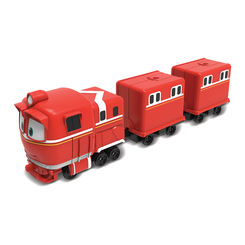 Залізниці та потяги - Набір Silverlit Robot trains Паровозик Альф із двома вагонами (80180)
