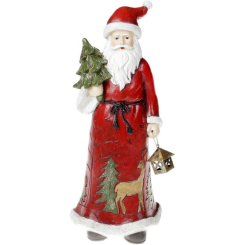 Аксессуары для праздников - Статуэтка Santa с елкой 31.5 см, в красном Bona DP43012