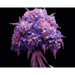 Товары для рисования - Картина по номерам Strateg Розовая глициния на черном фоне 40 х 50 см (AH1253)