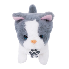 М'які тварини - Інтерактивна іграшка Pugs at play Сіро-біле кошеня Sasha (ST-PAP08)