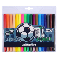Канцтовары - Фломастеры Yes Football 18 цветов (650601)