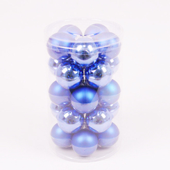 Аксессуары для праздников - Набор стекляных новогодних шаров Flora 25 шт D-5.7 см Синий (44506) (MR62931)