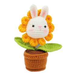 Набори для творчості - Набір для в'язання іграшки гачком Brushme Горщик з кроликом (NBV1) Набори для творчості - Набір для в'язання іграшки гачком Brushme Горщик з кроликом (NBV1)
