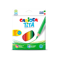Канцтовари - Олівці кольорові Carioca Tita 24 кольори (42794)